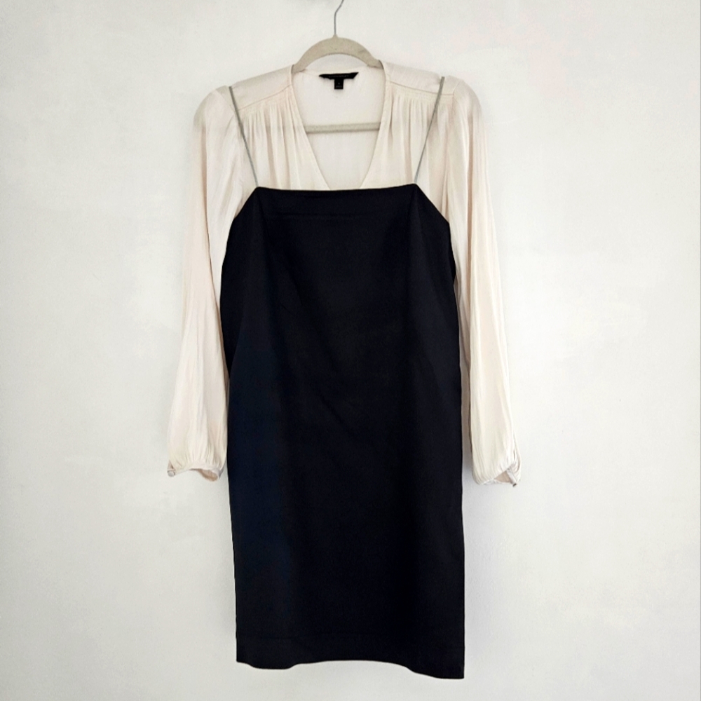 OZBEK Future Ozbek Vintage Black With Metallic Straps Tessuto Straight Dress